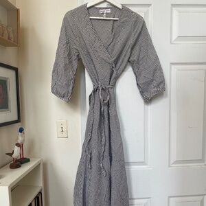 Apiece Apart Striped Wrap Dress